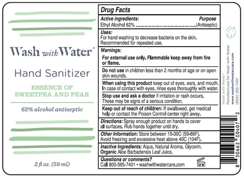 Wash with Water Hand Sanitizer packaging