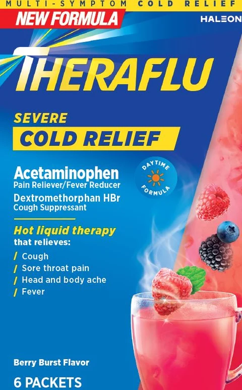 Theraflu Severe Cold Relief Daytime Berry Burst packaging