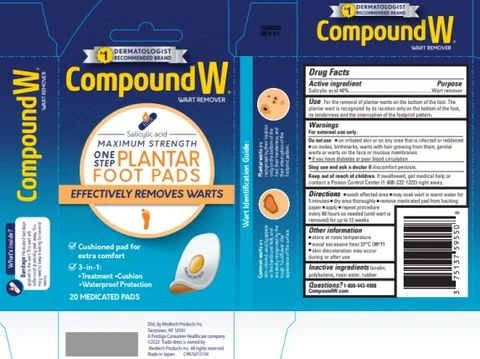 Compound W One Step Plantar Foot Pads 포장