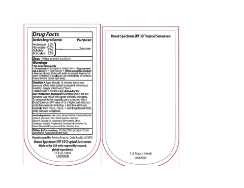 Broad Spectrum SPF 30 Tropical Sunscreen packaging