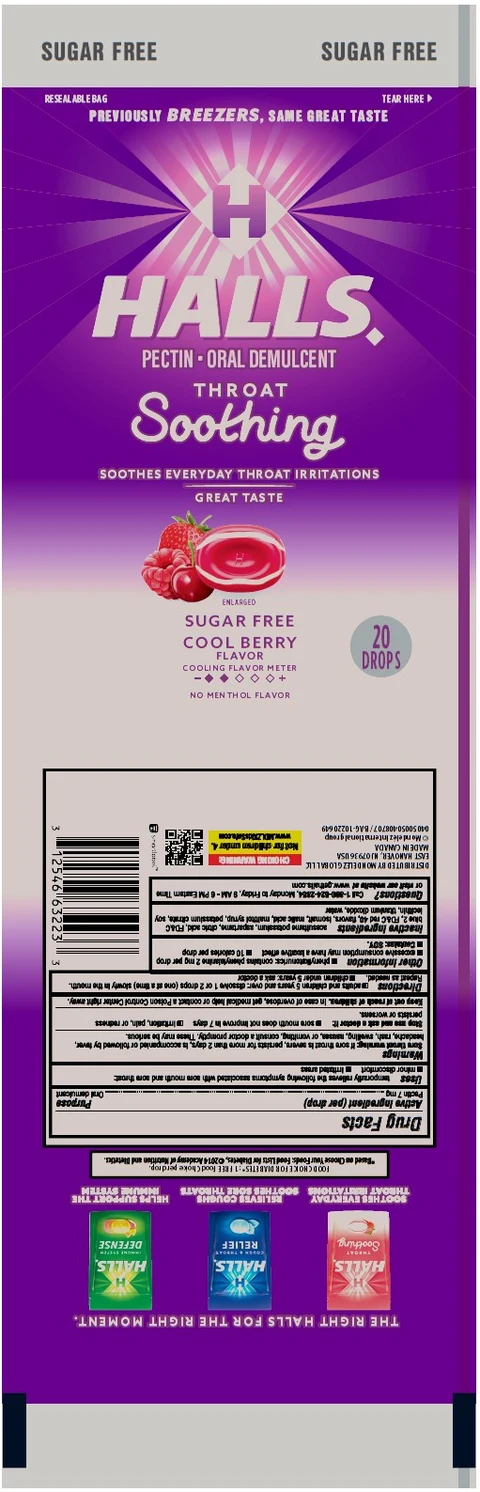 HallsBreezers Sugar Free Cool Berry packaging
