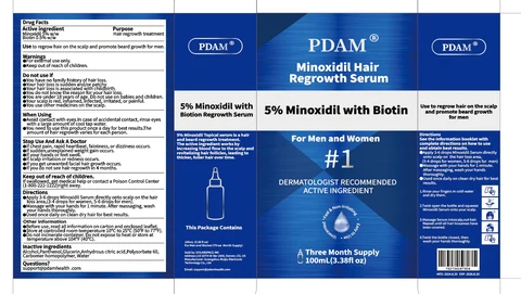 5% Minoxidil Hair Regrowth Serum With Biotin 포장