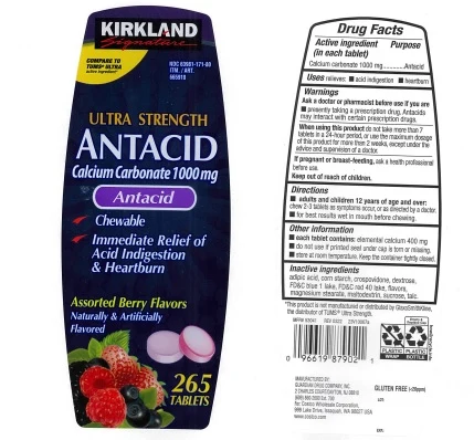 Kirkland Ultra Stregth Antacid 171AB 포장
