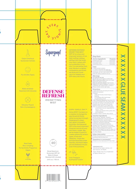 Defense Refresh Setting Mist Broad Spectrum Sunscreen SPF 50Supergoop 포장