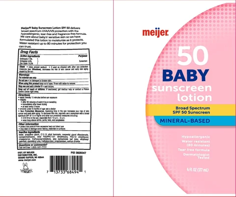 MEIJER KIDS BROAD SPECTRUM SPF 50 MINERAL BASED SUNSCREEN 포장