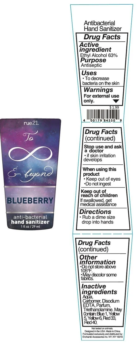 RUE 21 Legend Blueberry Anti Bacterial Hand Sanitizer 포장