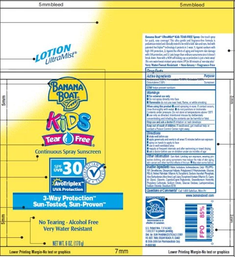 Banana Boat Kids UltraMist Tear Free SPF 30 포장