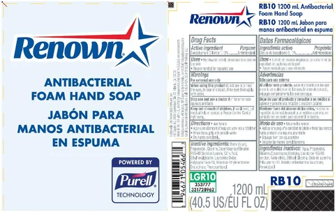 RENOWN RB10 1200 ML Antibacterial Foam Hand SP 포장