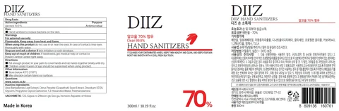 DIIZ Hand Sanitizer 포장