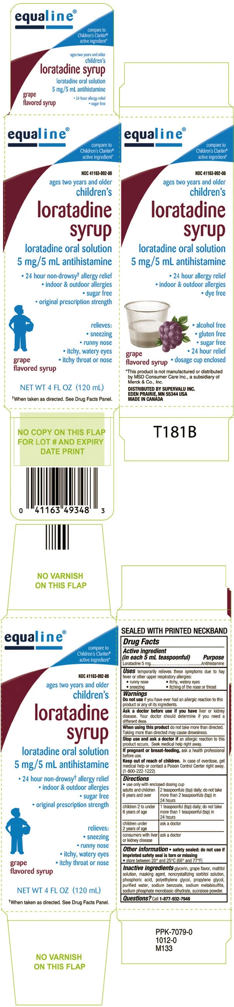 equaline Childrens Loratadine packaging