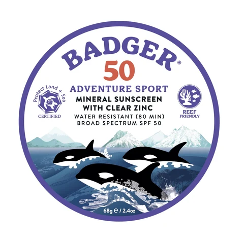 Badger Adventure Sport Clear Mineral Sunscreen SPF 50 포장