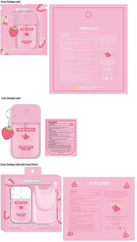 SOUR LEMON Hand Sanitizer STRAWBERRY SCENT 포장