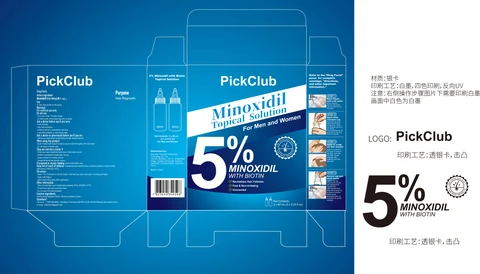 5% MINOXIDIL HAIR REGROWTH SERUM With Biotin 포장