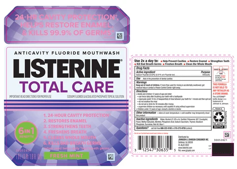 Listerine Total Care Fresh Mint Anticavity Fluoride packaging