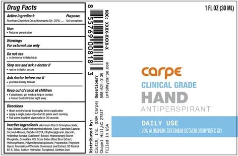 Hand Antiperspirant Daily Use packaging