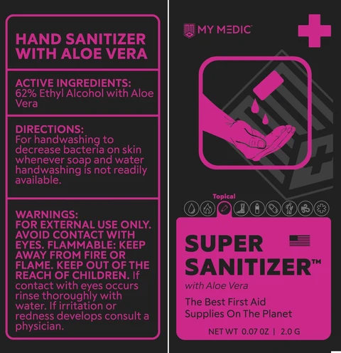 my medic super Sanitizer with aloe vera 포장