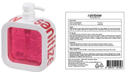 RAINBOW HAND SANITIZER RED 포장