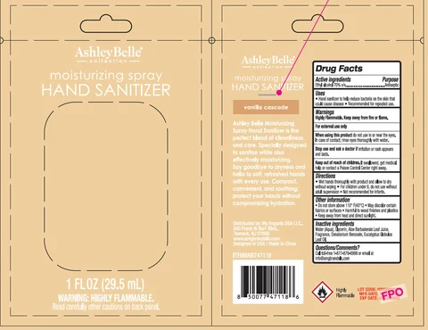 AshleyBelle Moisturizing Hand Sanitizer Vanilla Cascade 포장