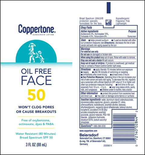 Coppertone Oil Free SPF 50 Sunscreen 포장