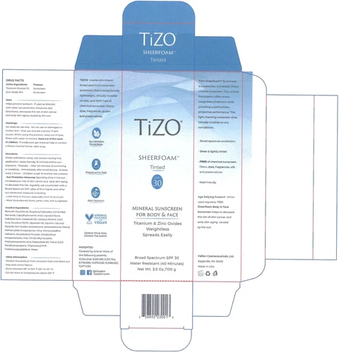 TiZO SheerFoam - Tinted packaging
