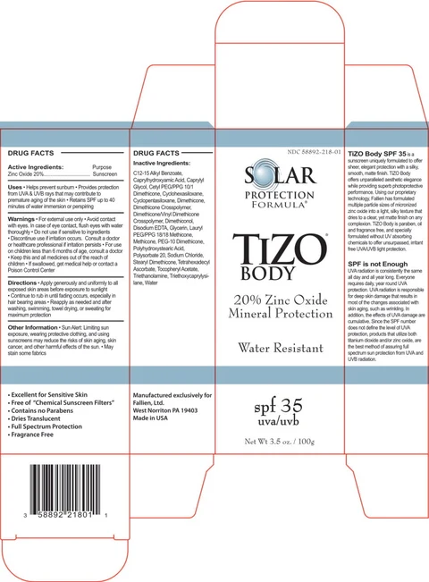 Solar Protection Formula TiZO Body Sunscreen 포장