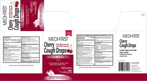 MEDIQUE Medikoff Drops / MEDI-FIRST Cherry Cough Drops / Medi First Plus Cherry Cough Drops 포장