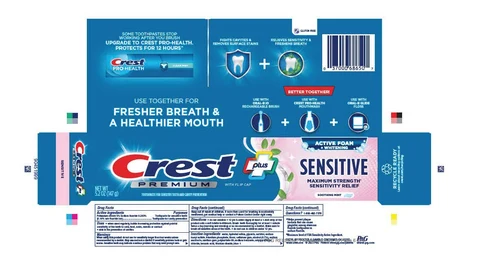 Crest Premium PlusSensitivity Active Foam 포장