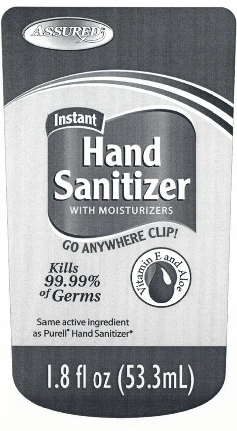 ASSURED Instant Hand Sanitizer WITH MOISTURIZERS Vitamin E and Aloe 포장
