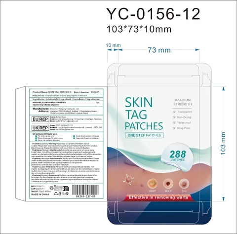 Skin tag patches packaging
