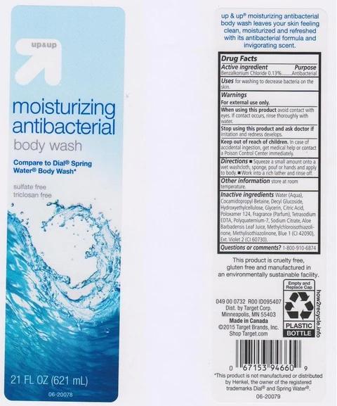 UP AND UPMOISTURIZING ANTIBACTERIAL BODY WASH 포장