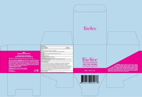 Biellee Pollen Hydra Pure Brightening Cream 포장