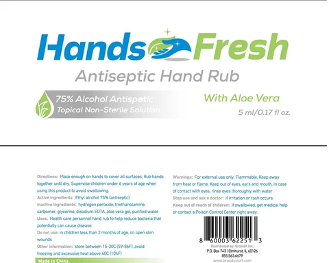 Hands Fresh Antiseptic Hand Rub with aloe vera packaging