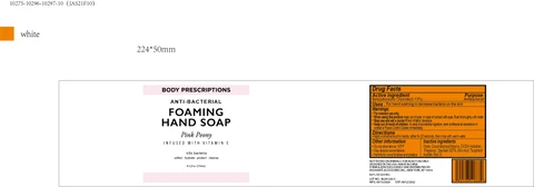 BODY PRESCRIPTIONS Pink Peony infused with Vitamin E ANTIBACTERIAL FOAMING HAND 포장