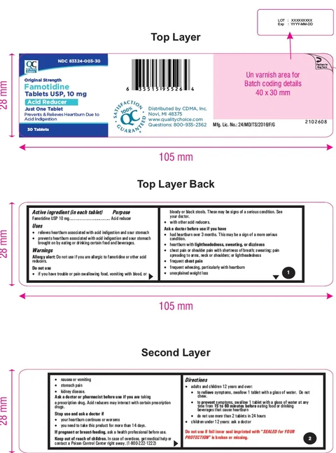 famotidine packaging