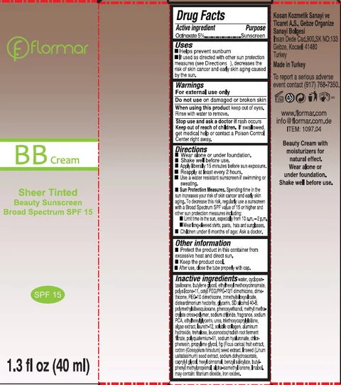 flormar BB Sheer Tinted Beauty Sunscreen Broad Spectrum SPF 15 05 Neutral Beige packaging