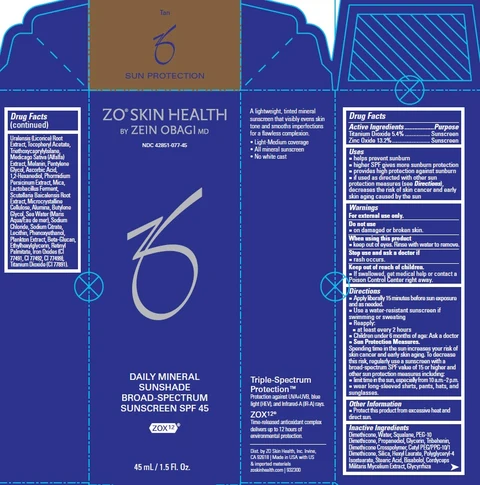 ZO Skin Health Daily Mineral Sunshade Broad-Spectrum Sunscreen SPF 45 (Tan) 포장