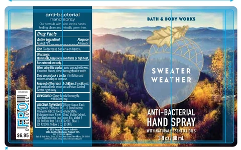 AntiBacterialHandSpraySweater Weather 포장