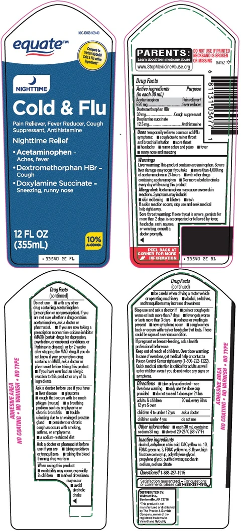 equate nighttime cold and flu packaging