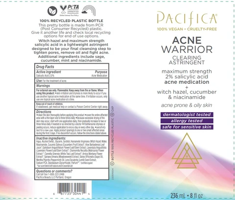 Acne Warrior Clearing Astringent 포장