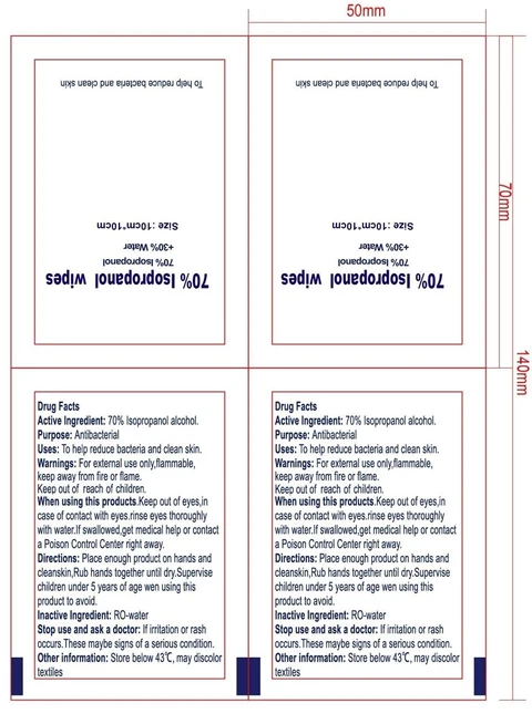 70% Isopropanol wipes 포장