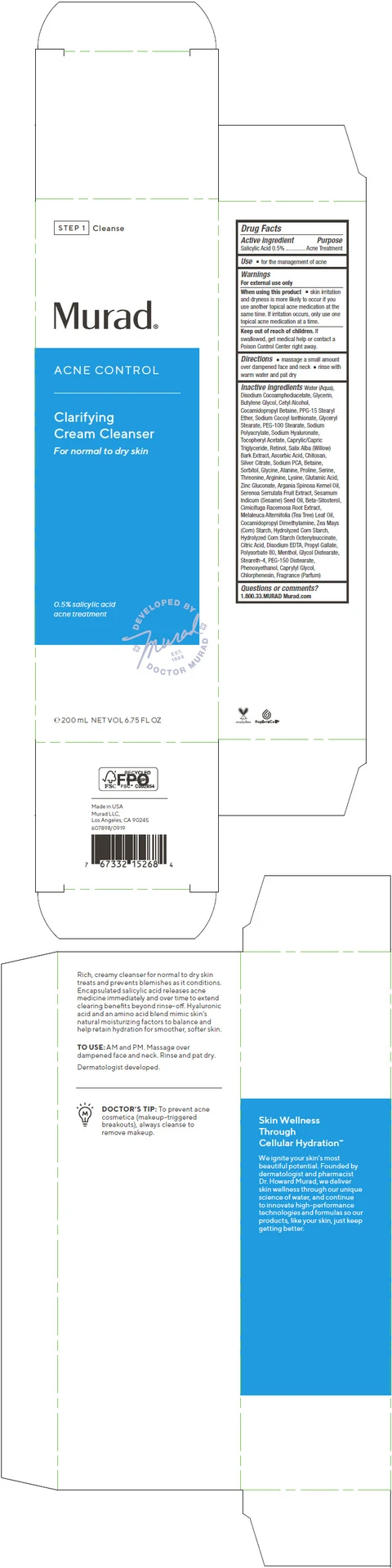 Acne Control Clarifying Cream Cleanser packaging