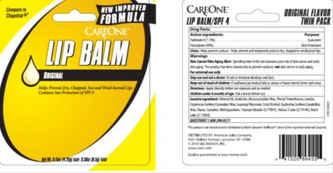 Care One Original SPF 4 Lip Balm 포장