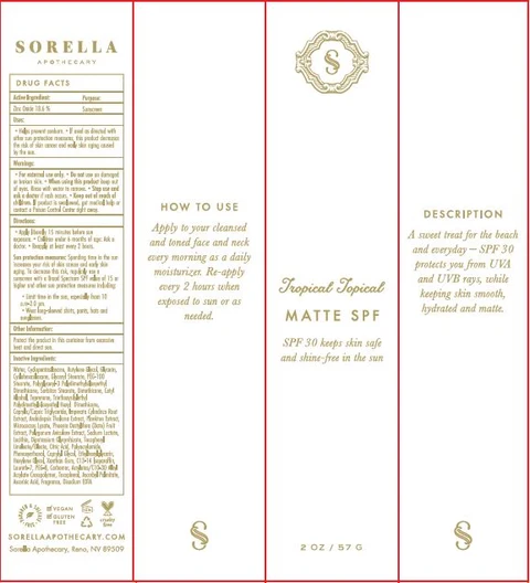 Tropical Topical Matte SPF 30 packaging