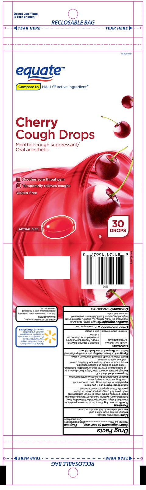 cherry cough drops packaging