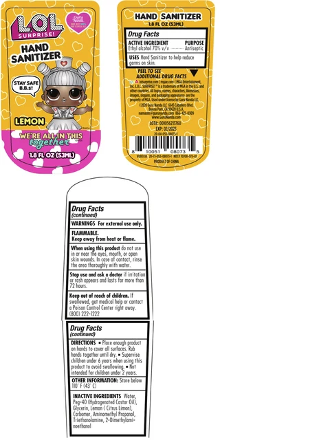 LOL Hand Sanitizer packaging