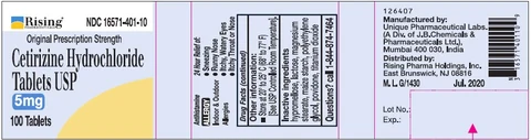 Cetirizine Hydrochloride 포장
