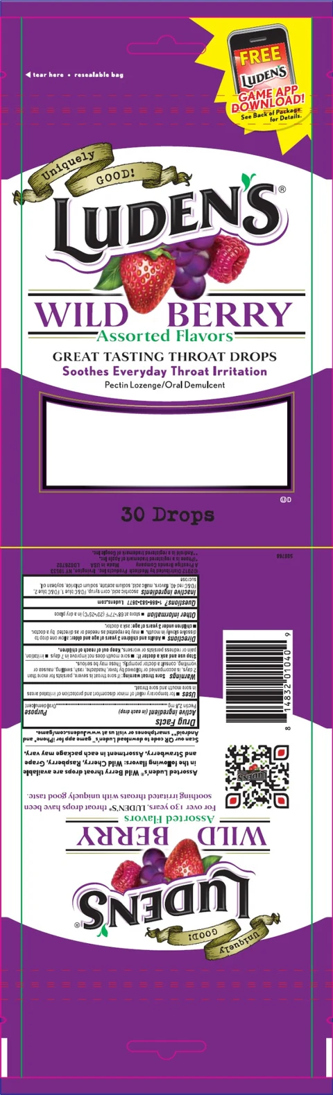 Luden’s Pectin Lozenge/Oral Demulcent Wild Berry 30 Drops