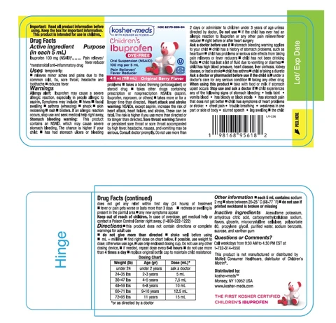 Kosher Meds Dye-Free Ibuprofen packaging