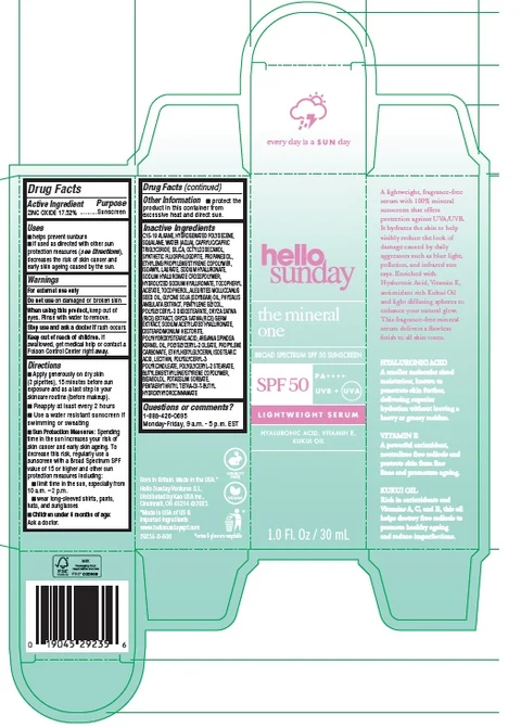 Hello Sunday The Mineral One Lightweight Serum SPF 50 packaging