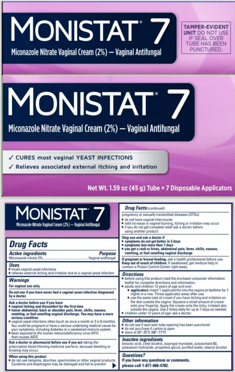 MONISTAT 77-DAY DISPOSABLE APPLICATORS 포장